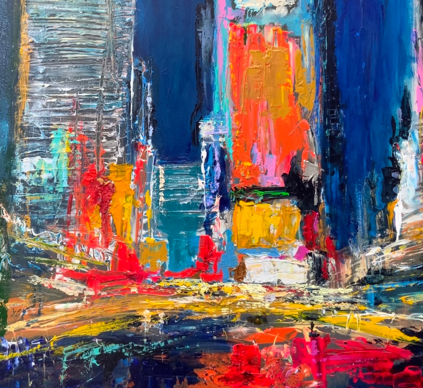 Manhattan blauw 50x50cm in MC zijde 130 g/m2 papier