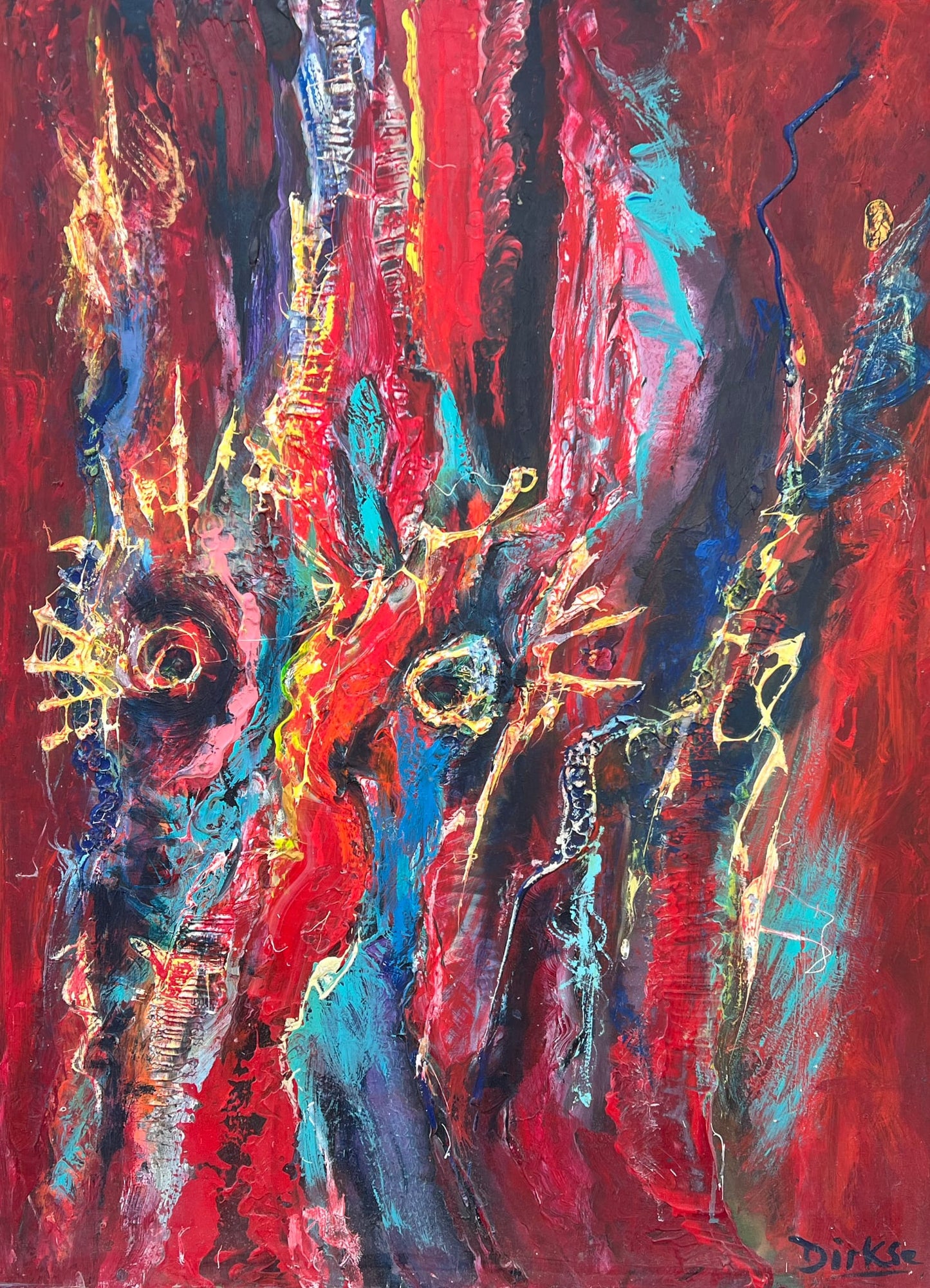 The eye on red 90x120cm