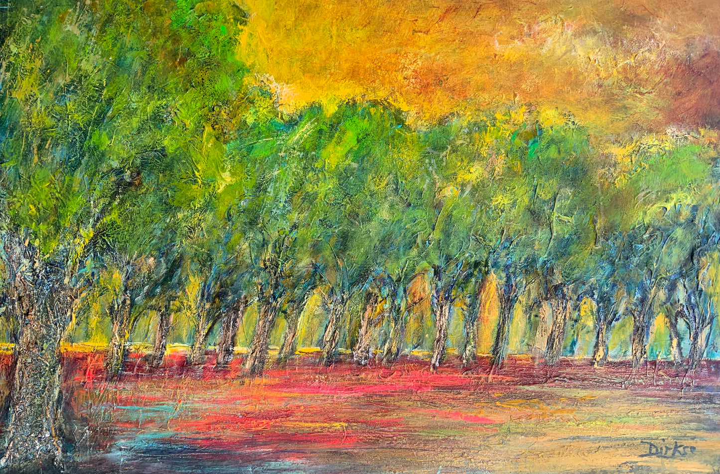 Amazon schemering 71x122cm is gemaakt op mdf