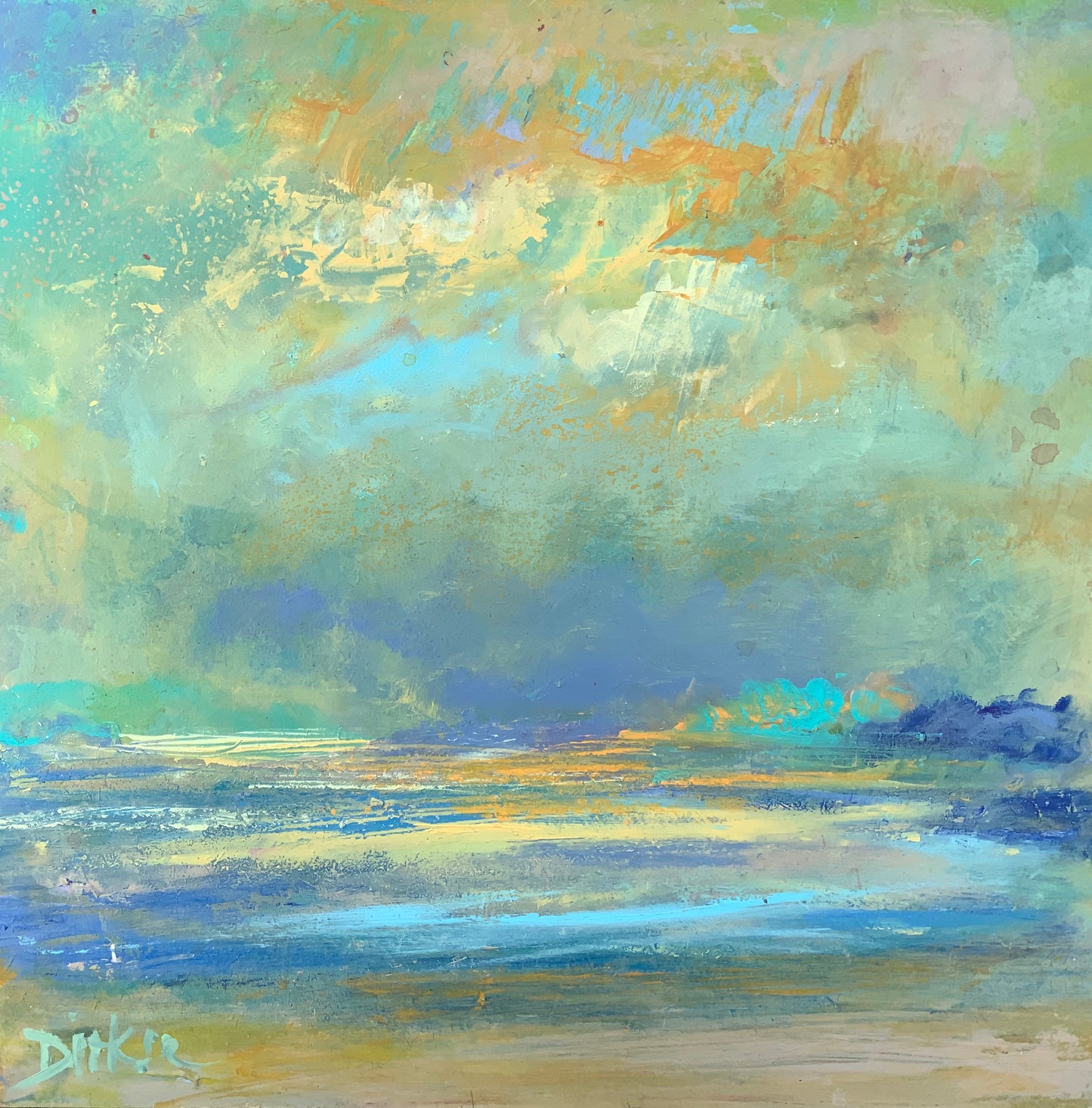 Oker en meer 40x40cm