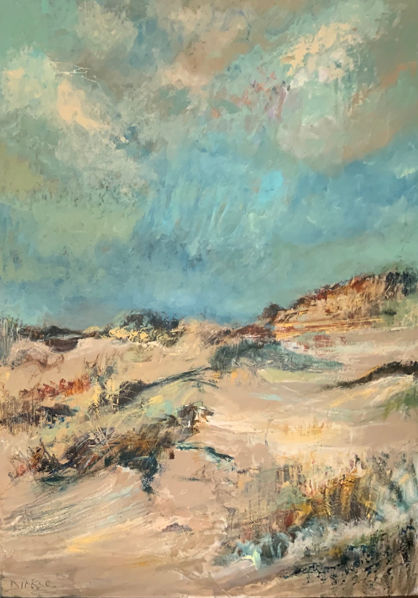 Zandaanzicht 50x70cm in MC zijde 130 g/m2 papier