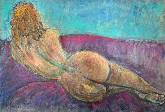 Lady on the couch 50x70cm in MC silk 130 g/m2 paper