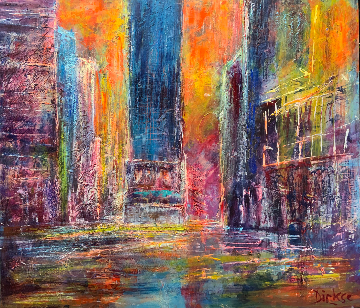 Downtown blues 106x122cm