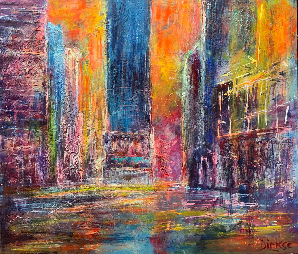 Downtown blues in 50x50cm in MC silk 130 g/m2 paper